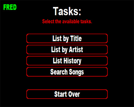 Jamie's Karaoke presents Karaoke requests by Touchscreen Kiosk